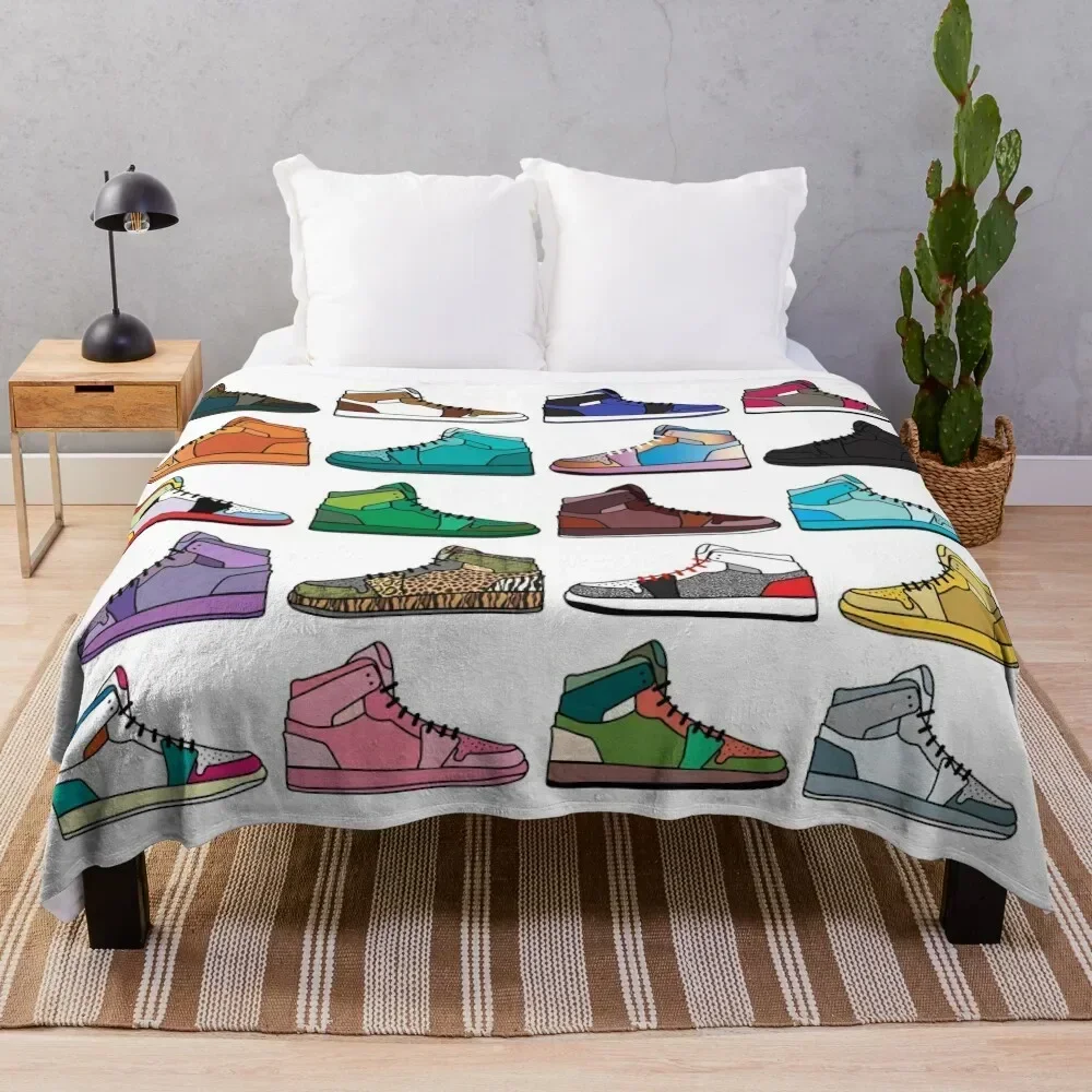 

Sneaker pattern Throw Blanket Soft Plush Blanket as Housewarming Gift
