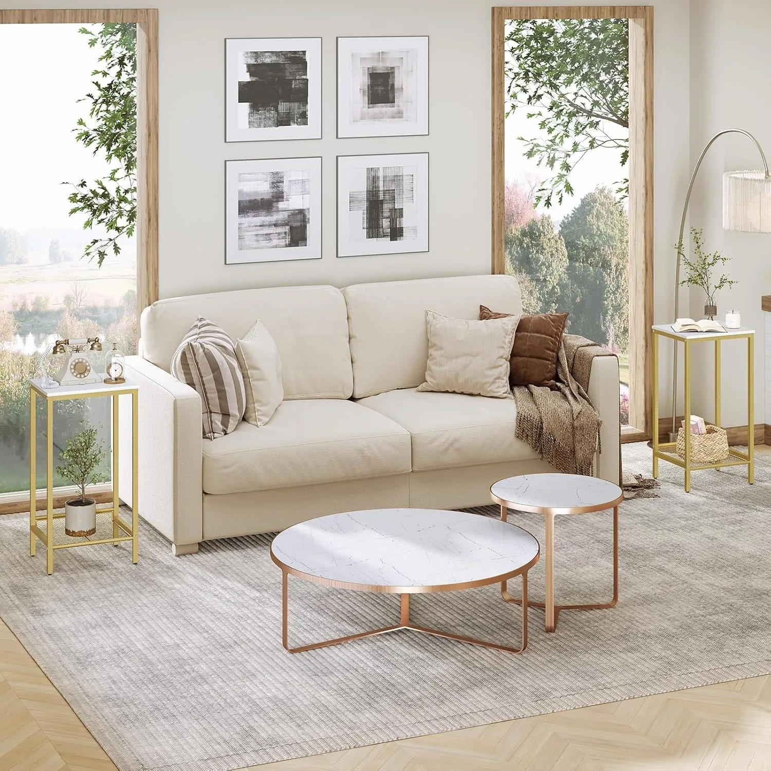 Industrial End Telephone Table with Adjustable Mesh Shelves, Small Entryway Table,  Small Table for Hallway, Living Room, Office