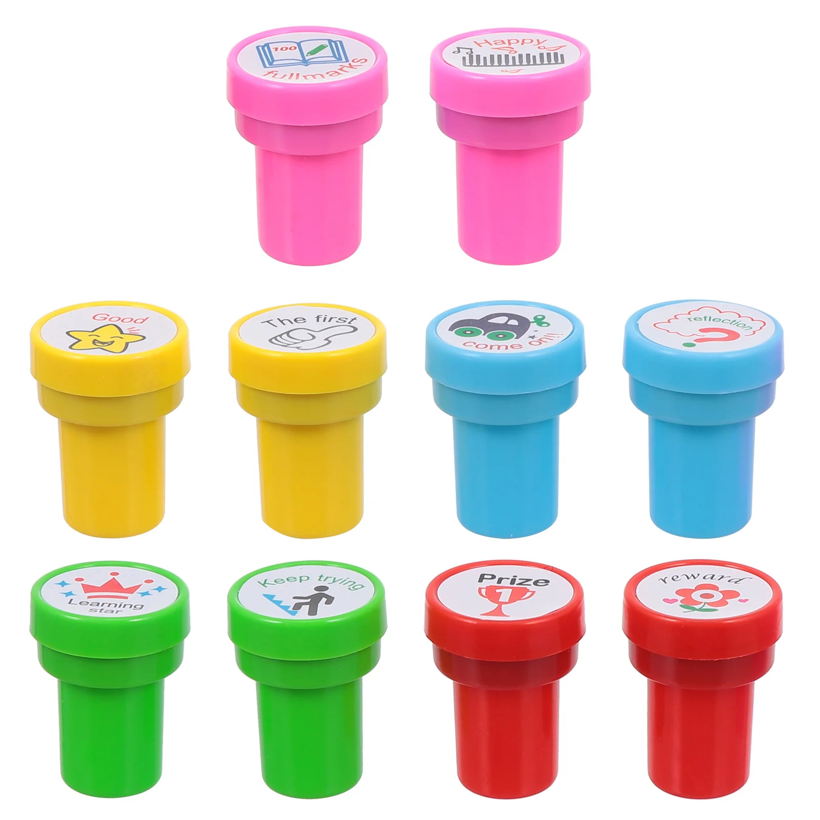 Stamp Kids Teacher Reward Stamps Stampers Ink Stationery School Set Animal Recognition Toy Pre Cartoon Grading Scrapbooking