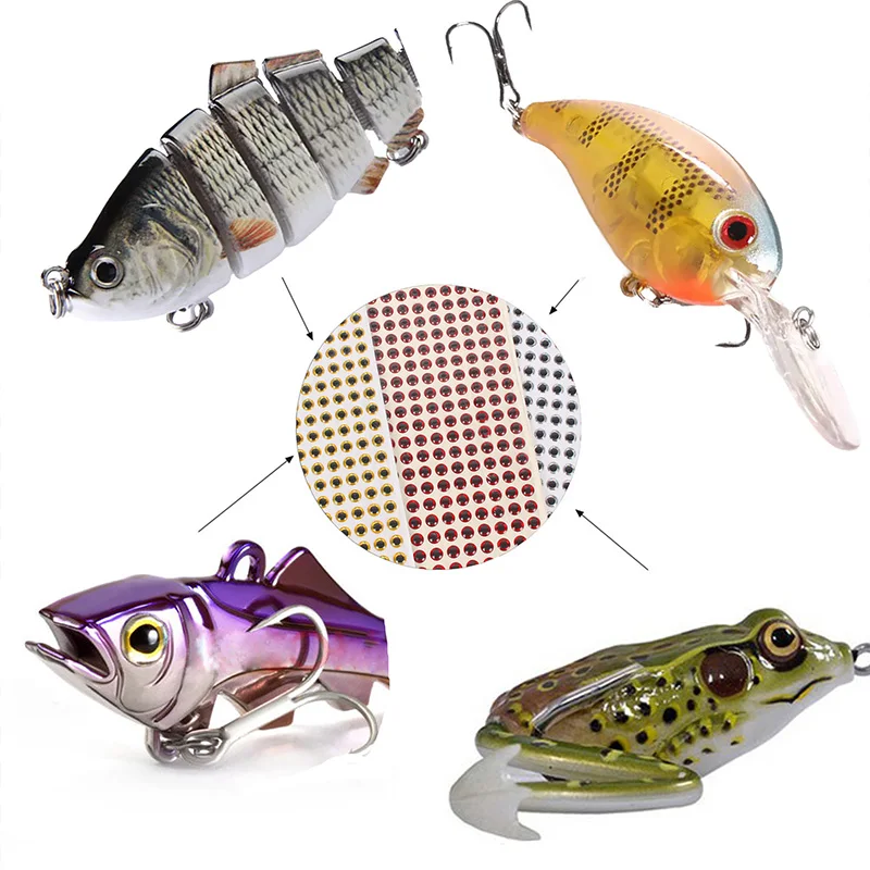 3D Simulation Fishing Lure Eyes Artificial Holographic Fake Eyes Making Fishing Tying Lures Crafts DIY Fishing Lure Accessories