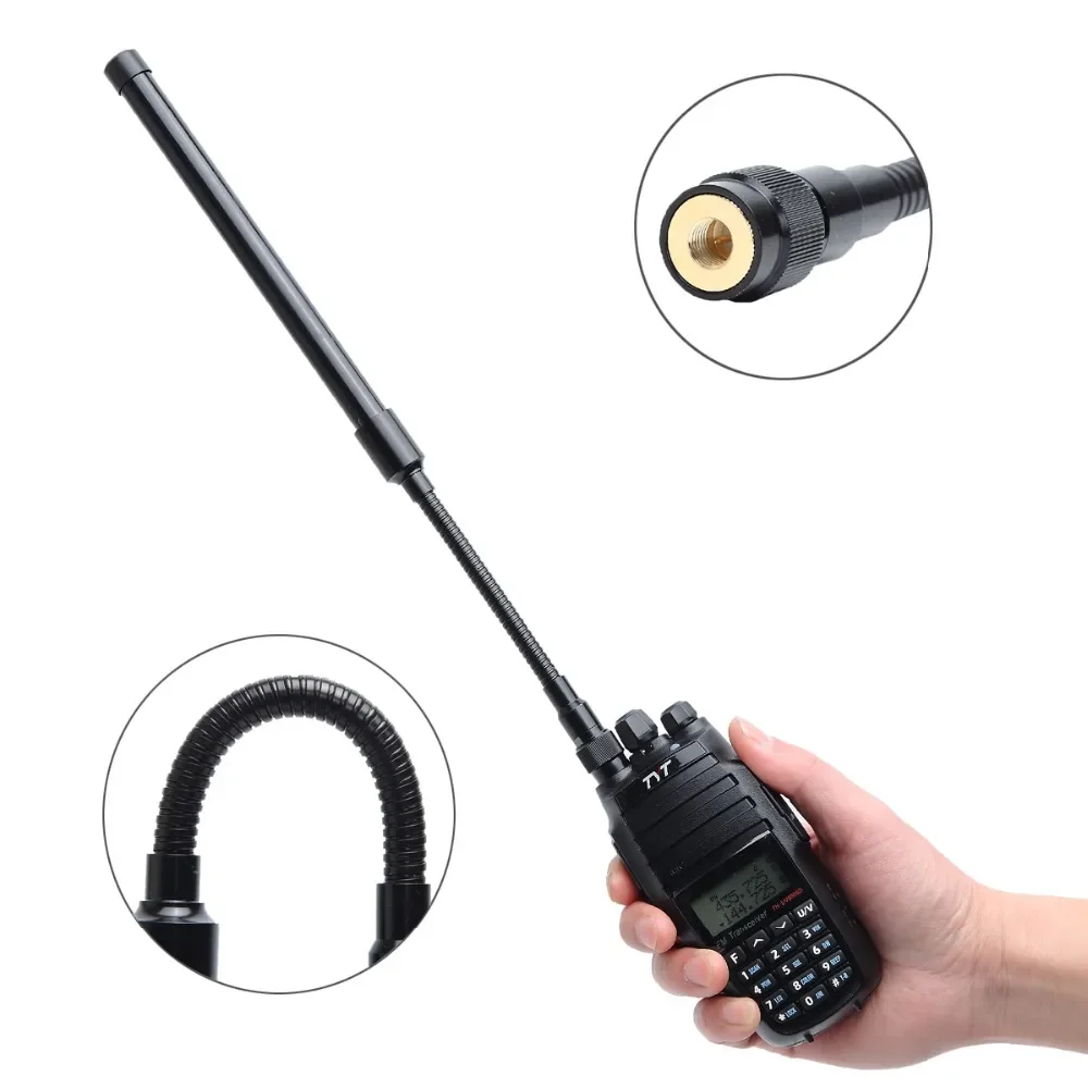 Foldable Gooseneck Tactical Antenna SMA-Male Dual Band VHF UHF 144/430Mhz for Ham Radio Yaesu TYT Wouxun KG-UV8D 9D Plus