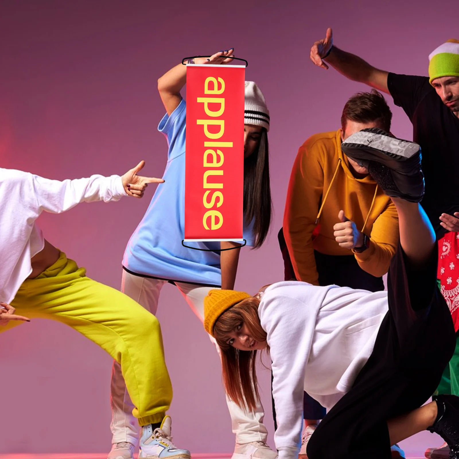 Automatisch intrekbaar banner-aanmoedigingsbord voor feestoptredens, hilarische komedie-accessoire voor bruiloften, verjaardagsvieringen en theater