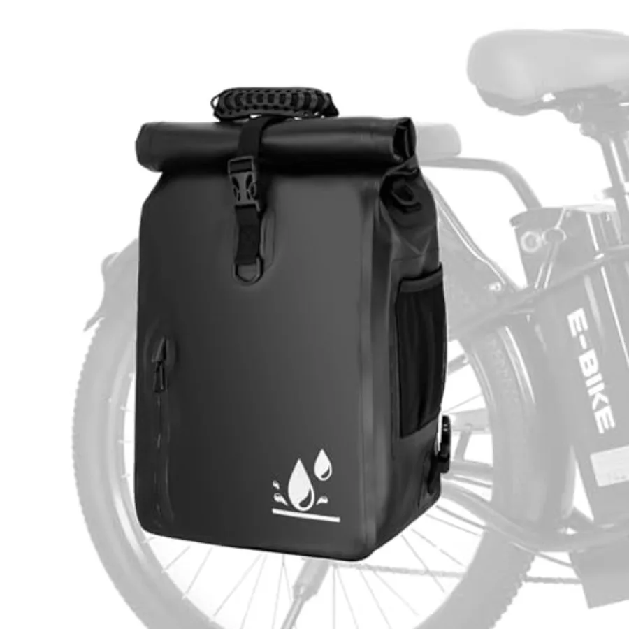 

Bike Panniers, 29L Large Capacity Waterproof bike bags, Bike Rack Bag Saddle Bags For Rear Rack Bicycles Commuter Backpack - Bl