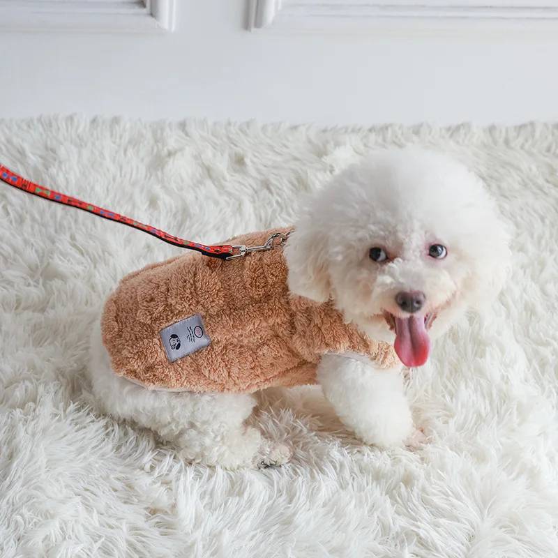 Chaleco cálido de invierno para perro, ropa de felpa suave para perros y gatos, jersey para Yorkies malteses, ropa para caniche, Chihuahua, abrigo