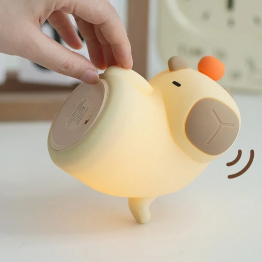 

USB Rechargeable Capybara Night Light Capybara Shape Eye Protection Guinea Pig Night Light LED Silicone Capybara Silicone Lamp