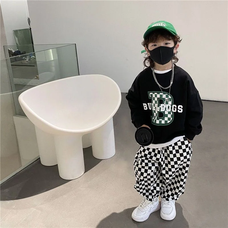 

Boys Hoodies Sweatshirts Cotton Tops Outwear 2023 Black Spring Autumn Windproof Kids Plus Size Children's Clothing