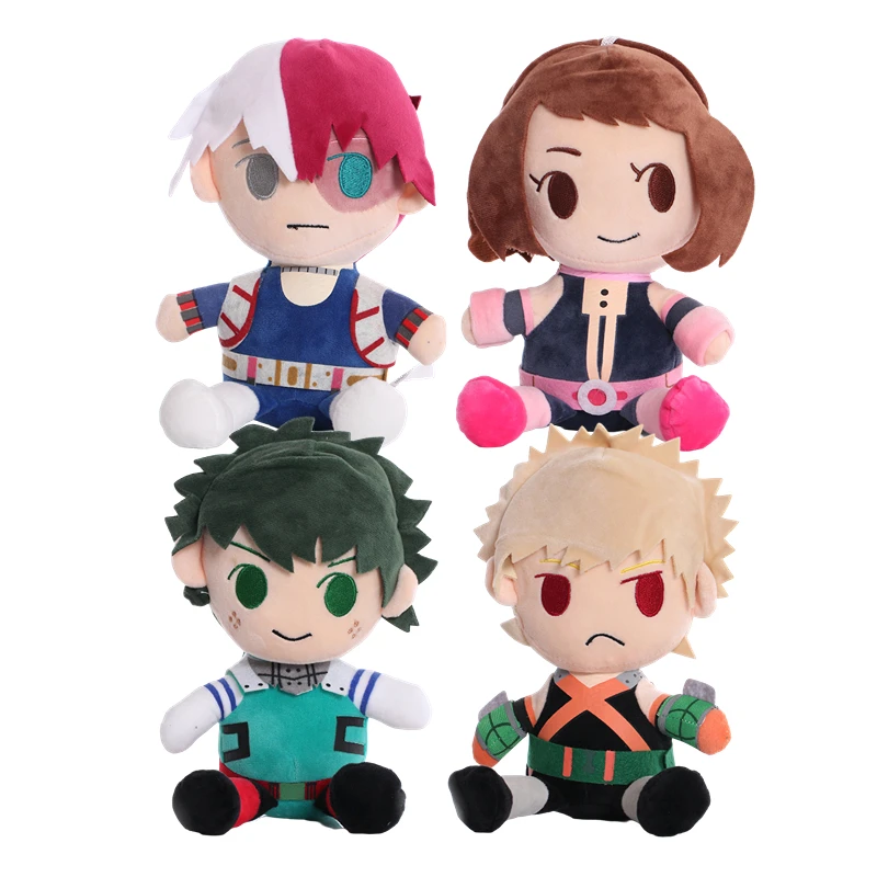 24cm My Hero Academia Plush Stuffed Toys Midoriya Izuku Bakugou Katsuki Cartoon Anime Figure Doll Kids Birthday Gifts Cute Decor