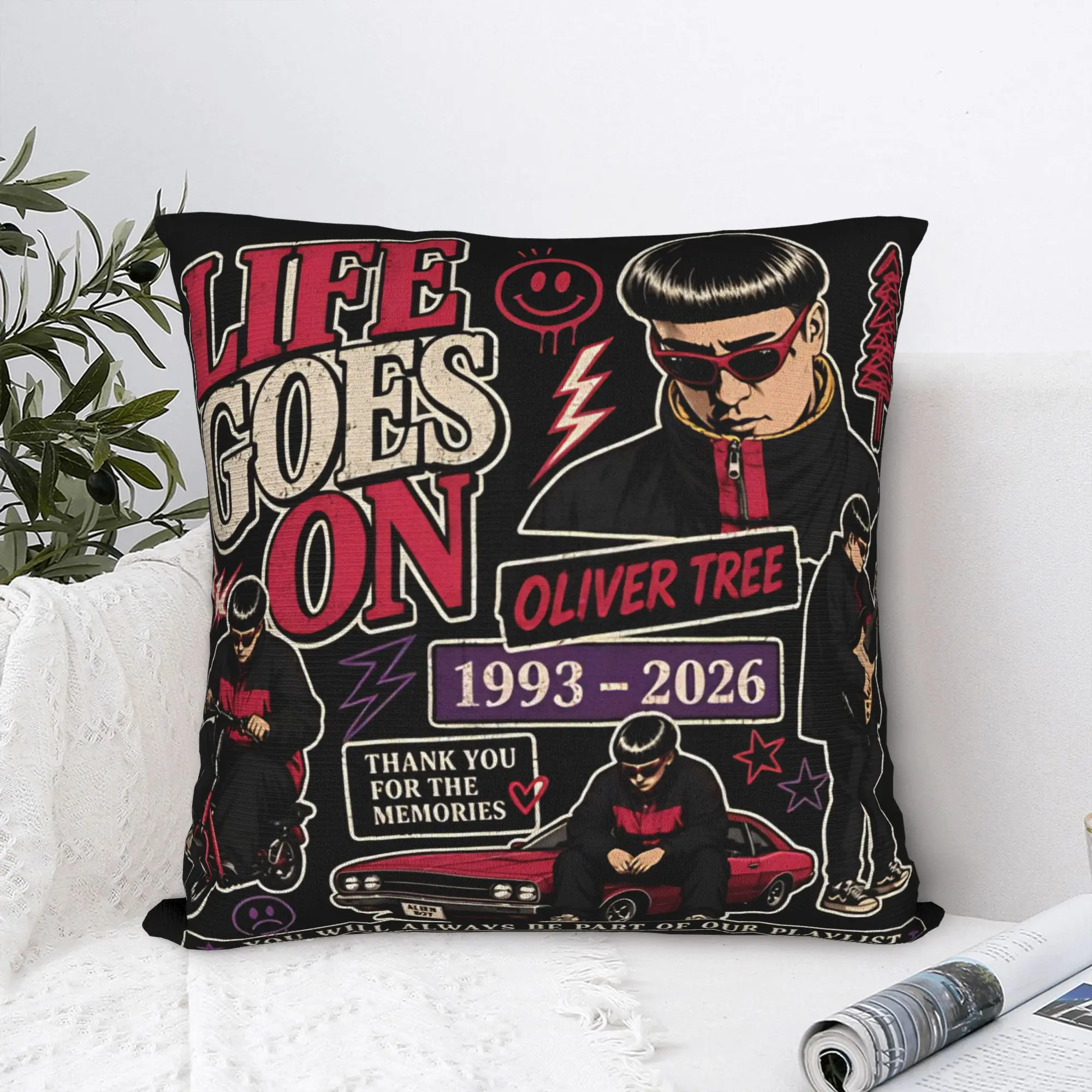RIP OT In Loving Memory Oliver Tree Rest In Peace 1993 to 2026 Pillow Cover Pillow Case For Wedding Party Home Decor Pillowcases