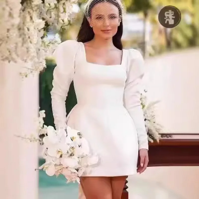 Customized 2025 Simple Wedding Dresses Short Bridal Gowns Custom Made