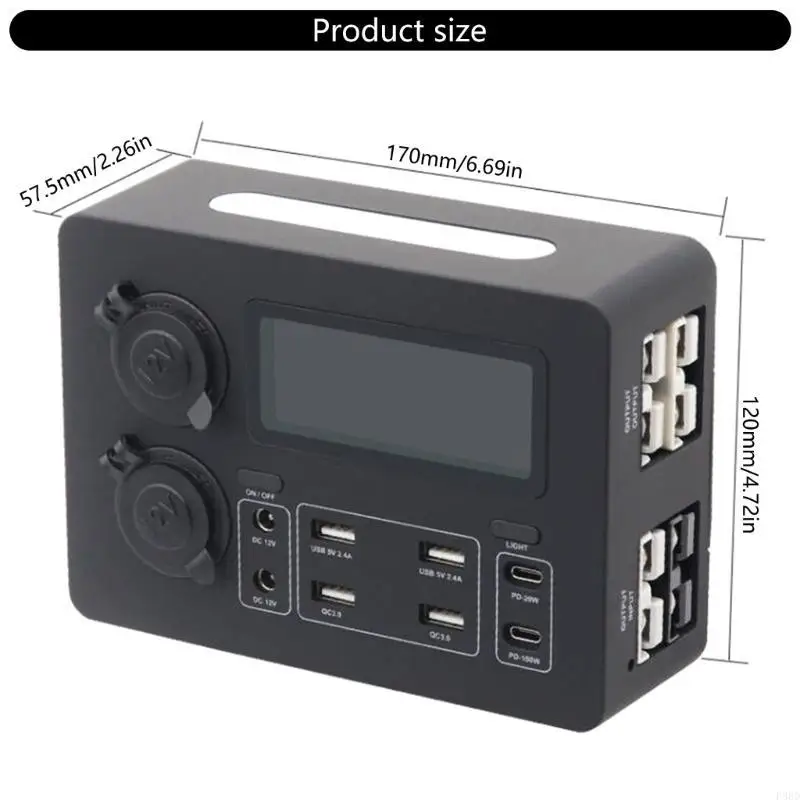 مركز شحن USB ذكي سيارة مع مصباح LED ومنفذ النوع C لإدارة الطاقة الفعالة في حالات الطوارئ #6