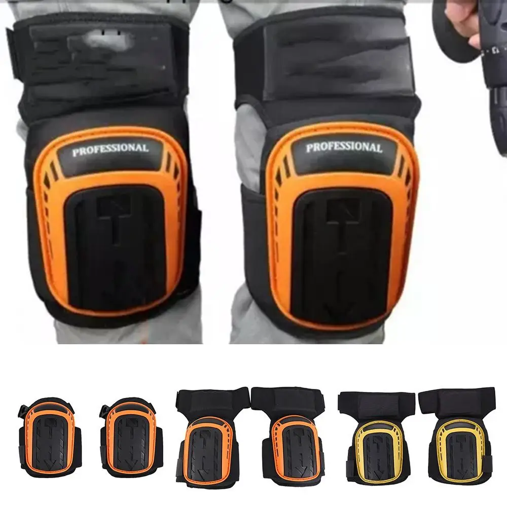 Safety Work Knee Pads Durable TPE Plastic Shell Orange&Black Kneen Protector Silica Gel Lined with EVA Knee Padding Unisex