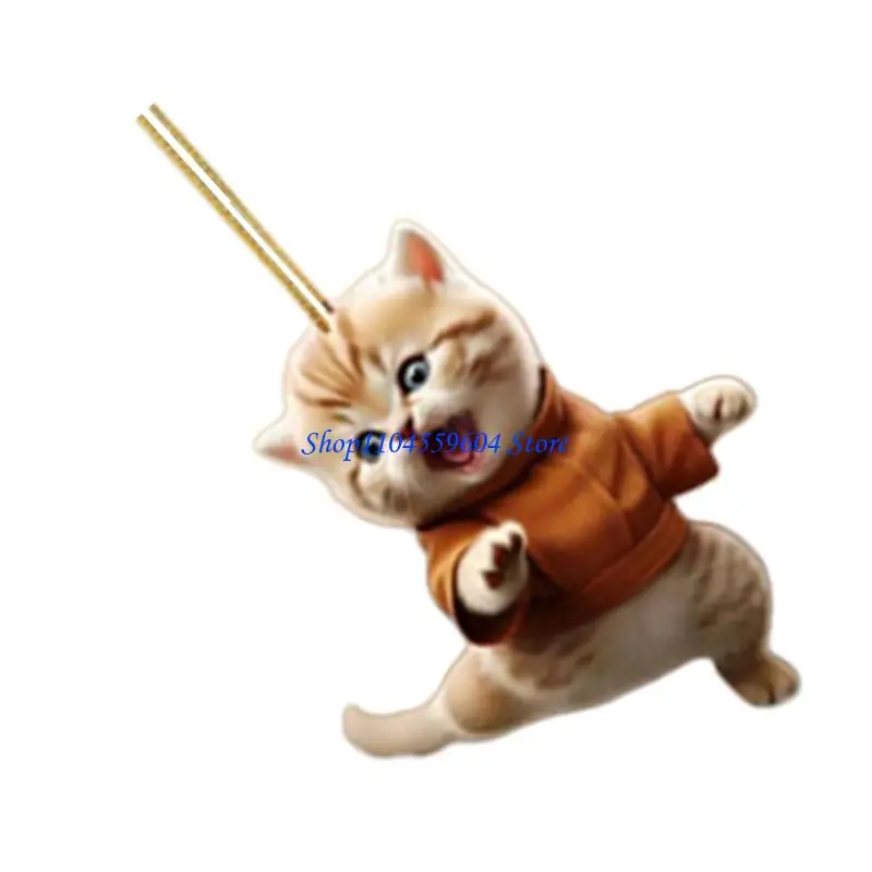 

12QM Super Kittens Cartoon Cats Acrylic Keychains Hanging Ornament for Car Bag