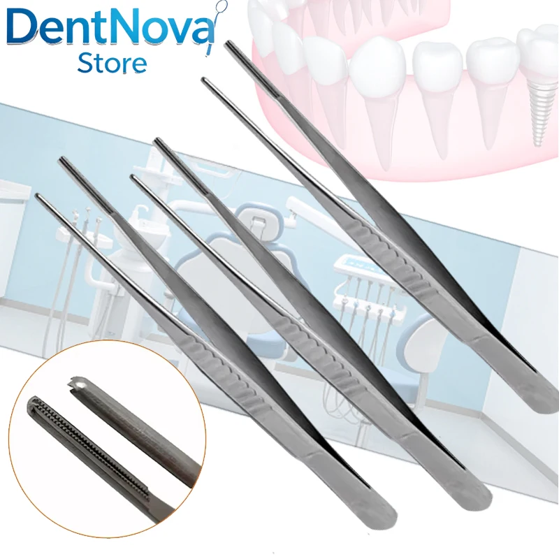 3PCS Debakey Forceps Serrated Jaws Tissue Grasping Atraumatic Vascular Surgery Medical Forceps