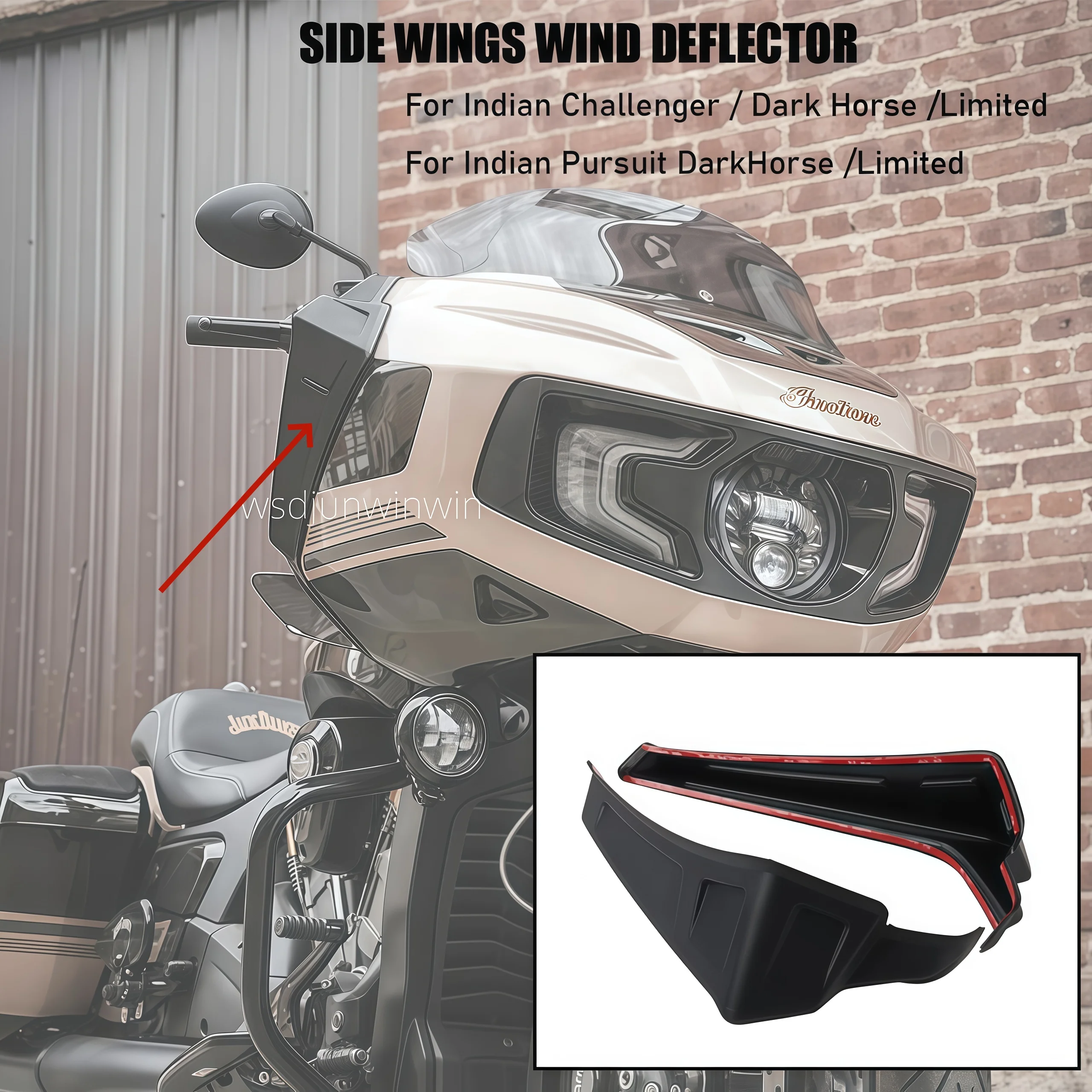 For Indian Challenger Pursuit Limited Dark Horse 112 PowerBand 2020-2025 Fairing Side Wind Deflector Wind Deflector Accessories