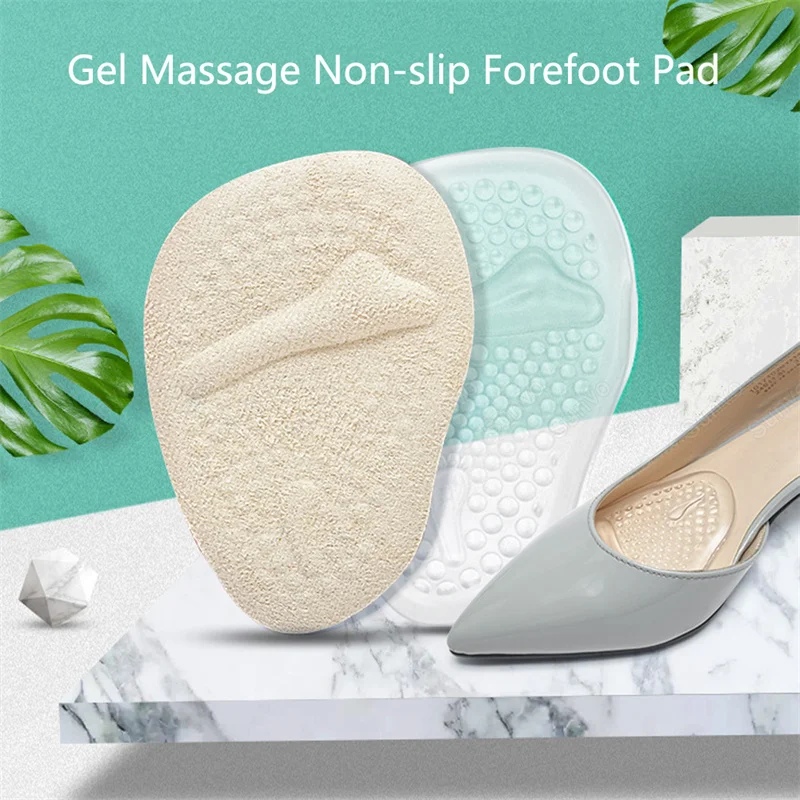 Forefoot Insert Cushion for Women High Heels Sandals Gel Shoe Insoles Silicone Anti slip Foot Pain Relief Pads Massage Sole Pad