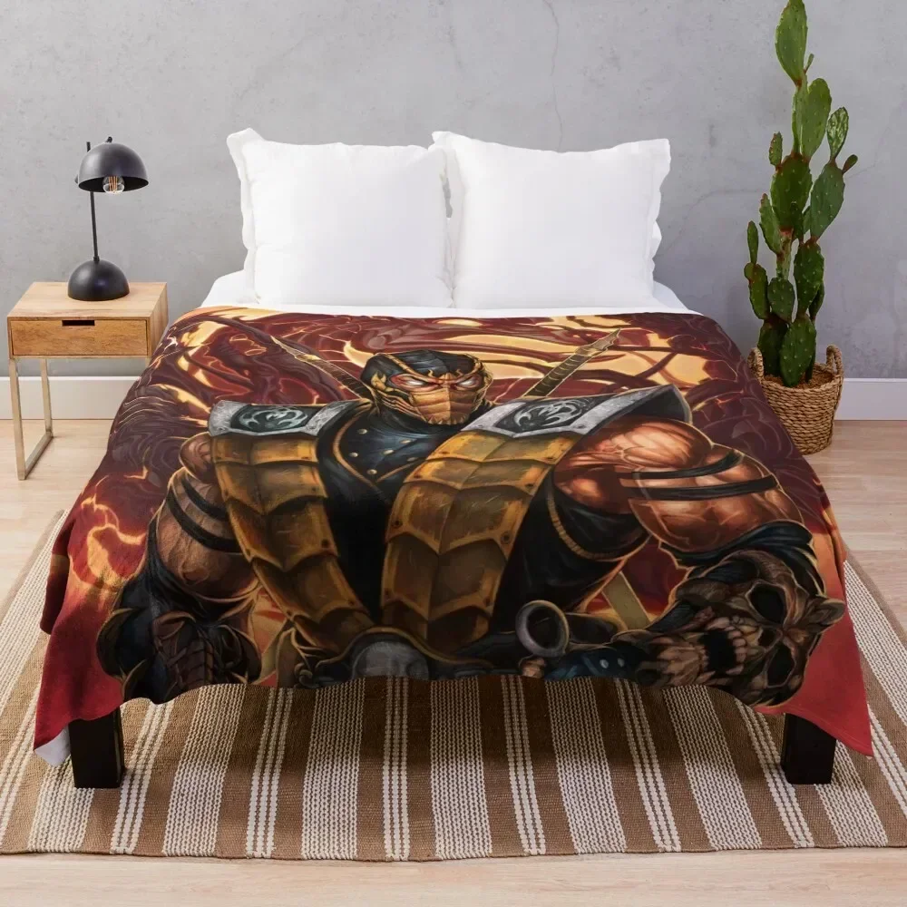 

Scorpion Mortal Kombat Throw Blanket Breathable Lightweight Blanket for Adults Kids