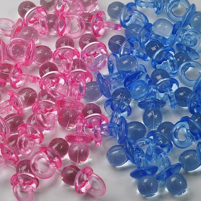 50/100 قطعة أكريليك صغير أزرق وردي مصاصة الحلمة النثار للطفل دش الديكور الجنس تكشف الجدول مبعثر حفلة عيد ميلاد #4