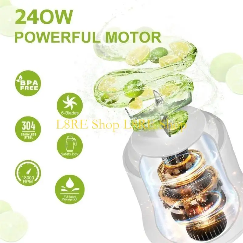 

L8RE Portable небольшой размер Mini Mixer Перезаряжаемая фруктовая соковыжималка IPX7 для кухонного