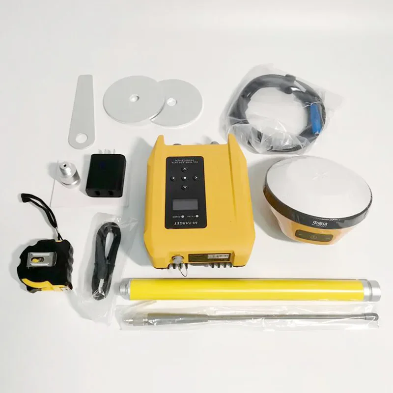 مجموعة روفر قاعدة Hi Target V200 عالية الأداء جهاز استقبال Gps Rtk Gnss 1408 قنوات أداة مسح الأراضي V200