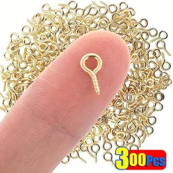 Mini épingles à œil minuscules en acier inoxydable, fermoirs, crochet, œillets, vis filetée, accessoires de bijoux, bricolage exécutif, 300 pièces
