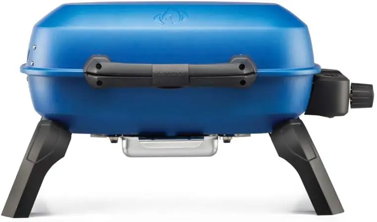 

Compact Portable Propane Gas Grill, Blue, Tailgating, Camping, and Small Outdoor Spaces