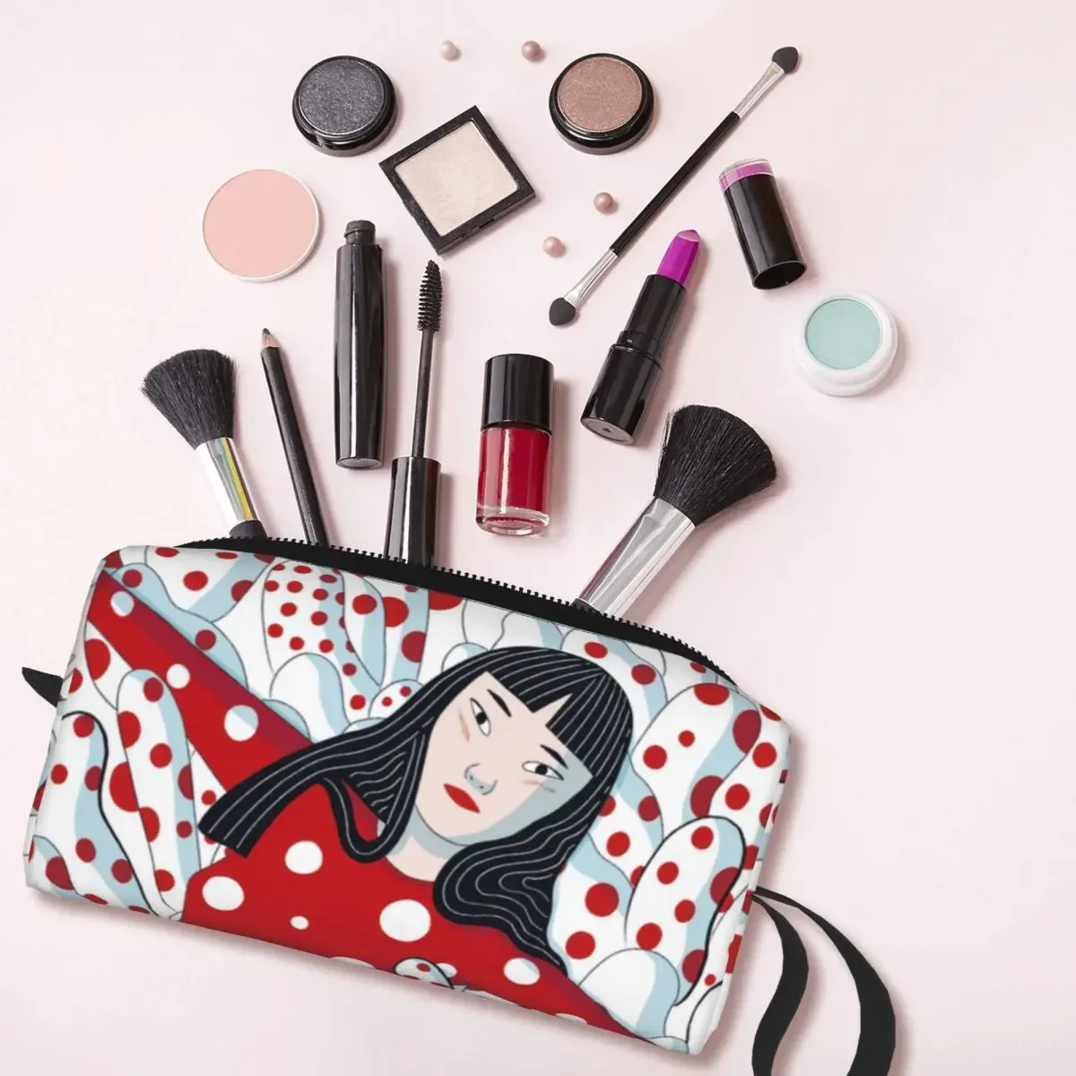 Fashion Yayoi Kusama Abstract Art Travel Toiletry Bag Women Makeup Cosmetic Bag Beauty Storage Dopp Kit