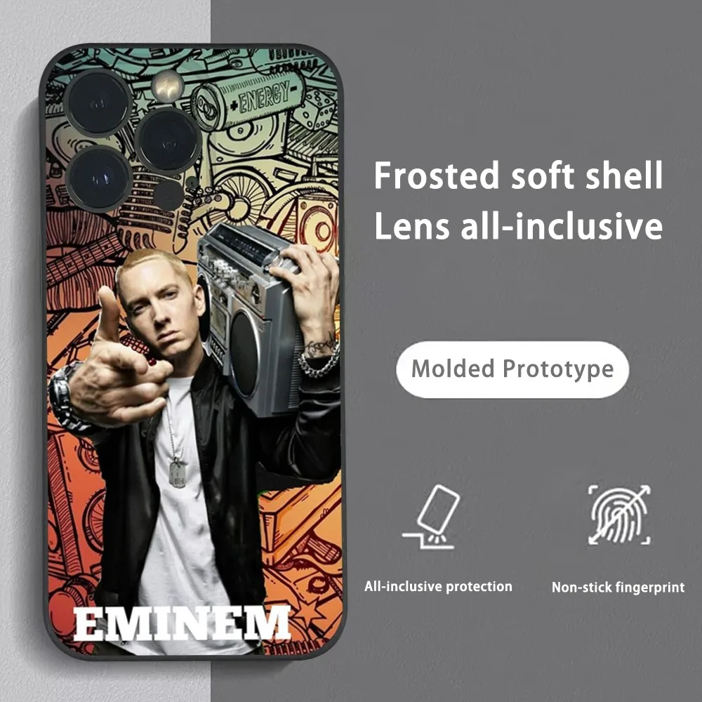 Singer E-Eminem Rap Magsafe Phone Case For iPhone 15 14 13 12 11 Pro Xs Max Mini XR X 7 8 Plus Black Frosted Soft Shell Funda