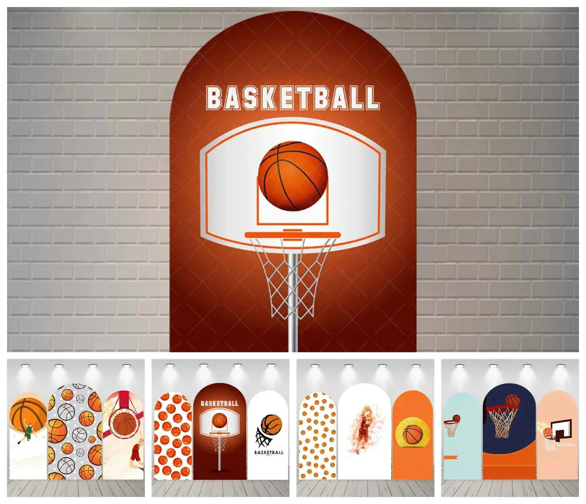 Basketball Arch Backdrop Cover, Party Backdrop Arc Design, Sports-Themed Birthday Party, Photography Backdrop Prop