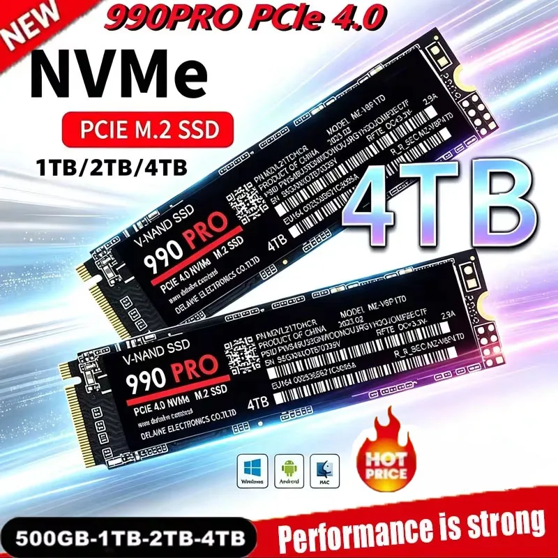 990 PRO Genuine M.2 2280 NVMe SSD 512GB 1TB 2TB 4TB PCIe Gen4 Internal Drive for PS5 Gaming Laptop Desktop