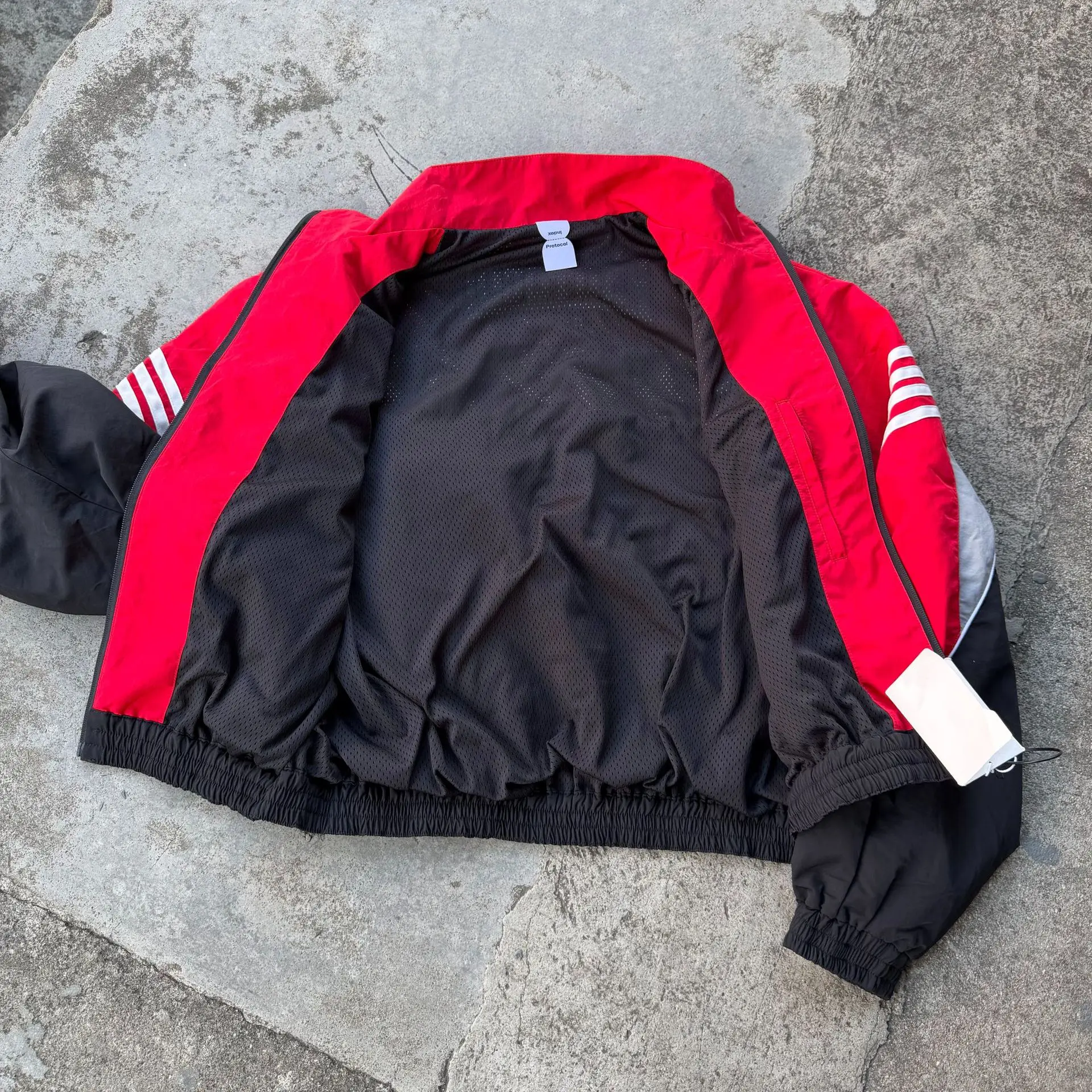Protocol Index 2026 Colorful Stripes Reflective Pull-On Zip Jacket