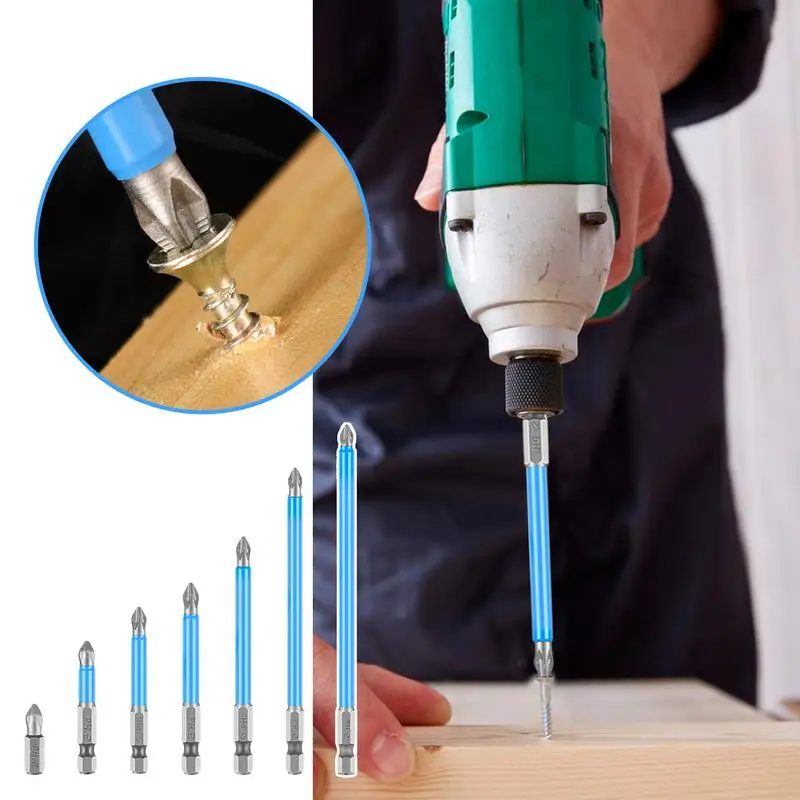 

Magnetic Electric Screwdriver Set 7 Pieces Professional Screwdriver Drill Bit Compact Precision Tool Set Anti-Slip Design For