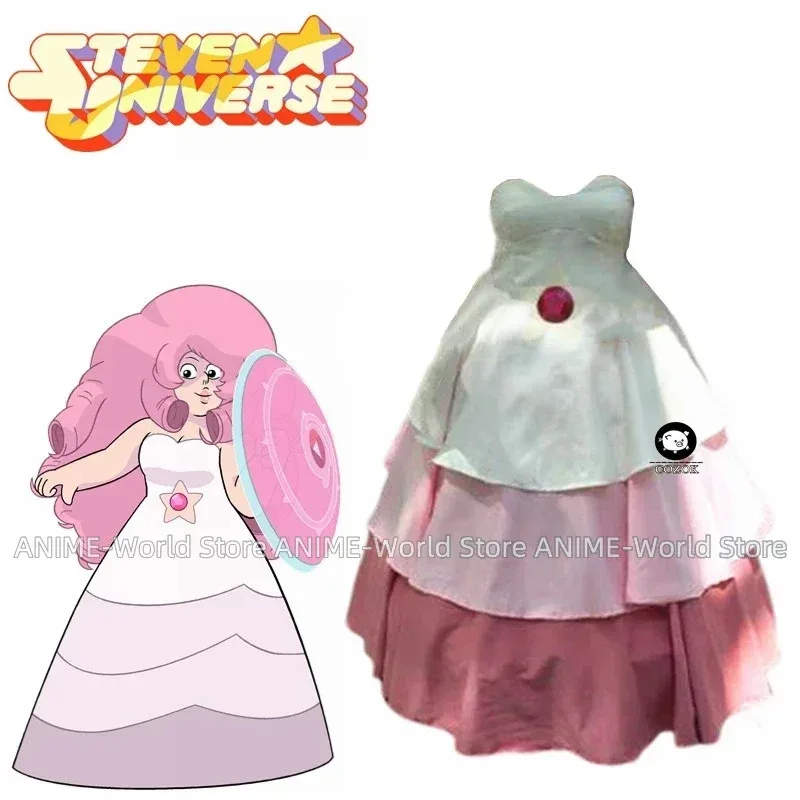 

CySteven Universe Rose Quartz Dress Cosplay Costume Star Dress Custom Any Size