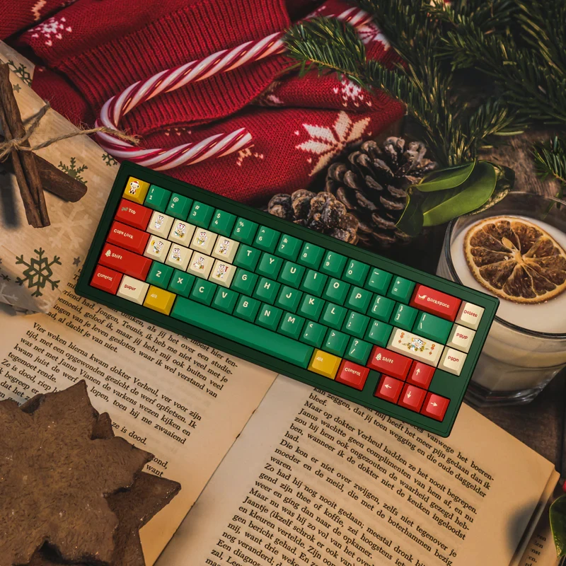 Christmas-Teddy Bear Keycaps Set Official Authorized Product Limited Edition ALOHAKB Group Buy for Mechanical Keyboard Kits