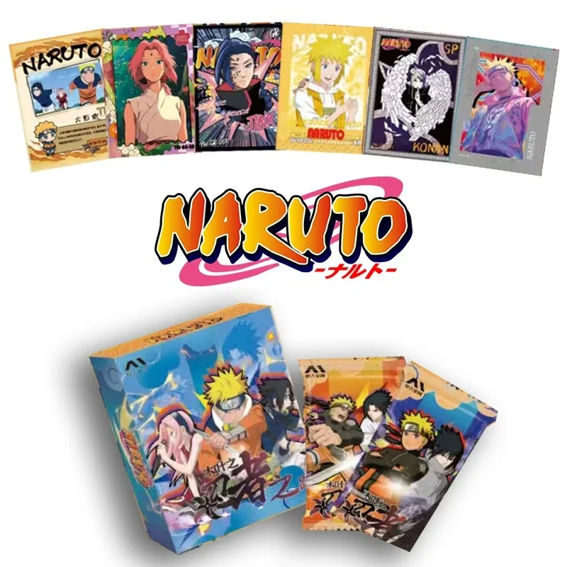 KAYOU Genuine Naruto Cards Box Anime Figure Card Booster Pack Sasuke Collection Flash Card Toy Birthday Christmas Gift for Kids