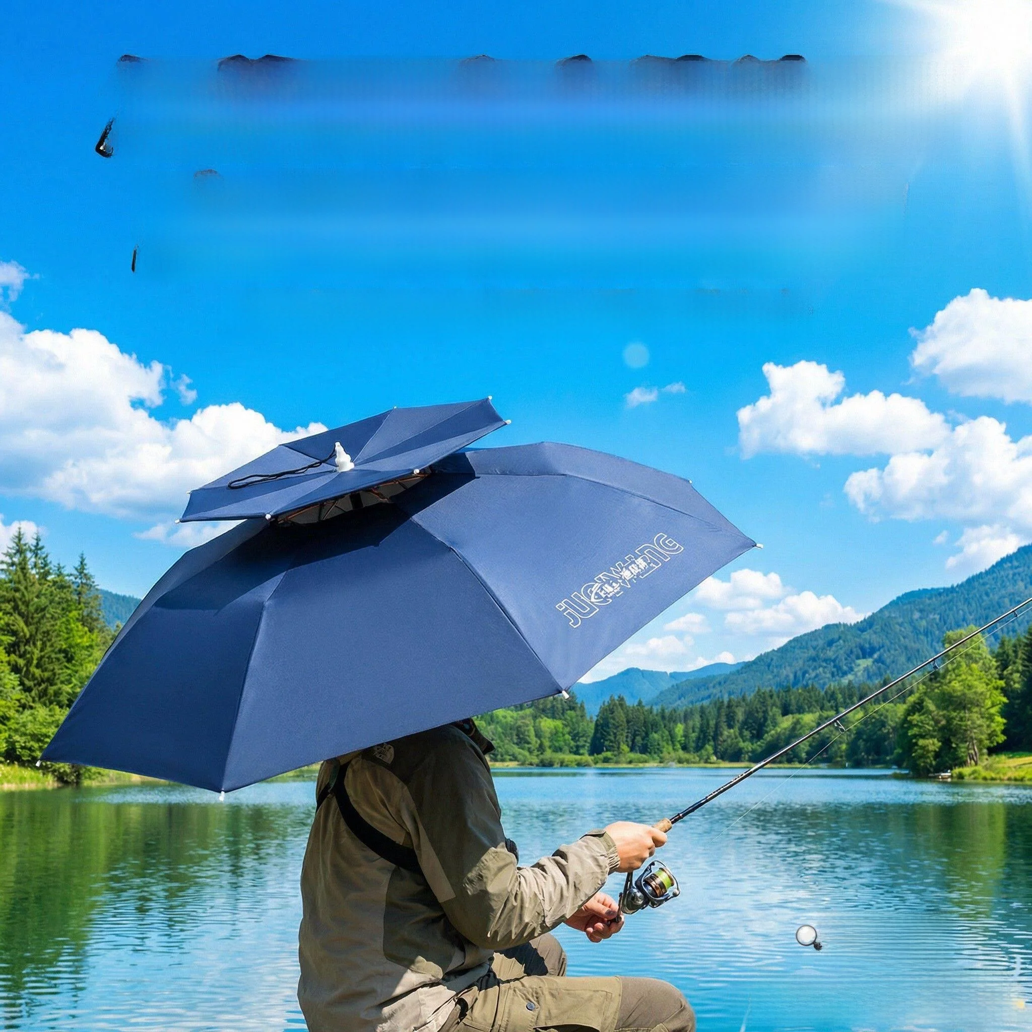 

New Outdoor Fishing Umbrella Hat UV Protection Sunscreen Rainproof Headwear Foldable Special Fishing Umbrella Cap for Camping...