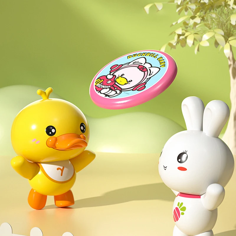 1Pcs Fun Children PU Soft Rubber Flying Disc Cartoon Cute Duck Pattern Toy Toys Parent-child Interactive Outdoor Sports Toys