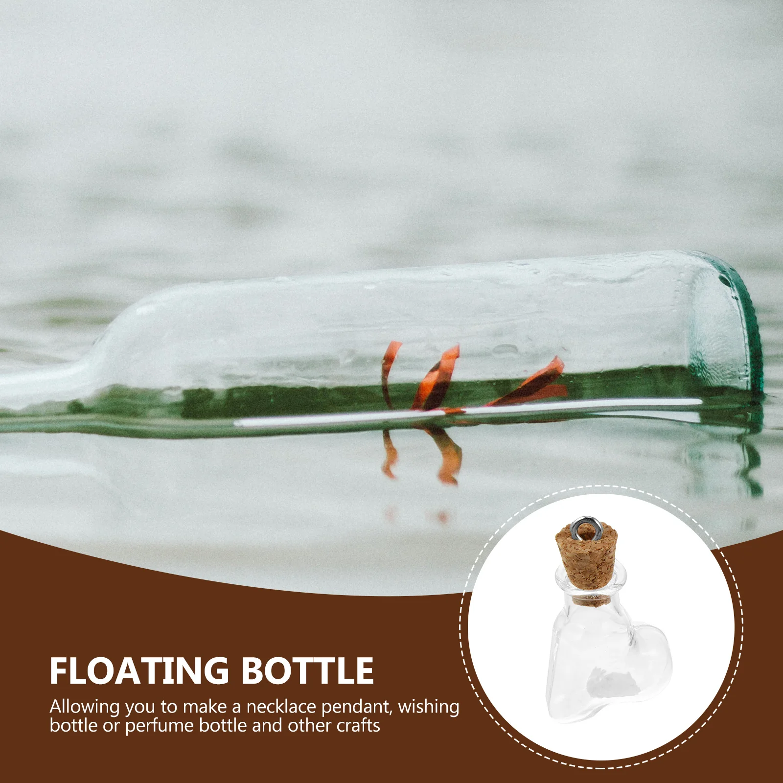 

30 Pcs Heart Bottle Wishing Shaped Candy Glass High Borosilicate Cork Stoppers