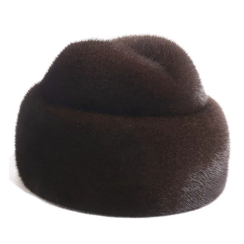 Leather men's old cashmere Leifeng fur ear warm cotton hat