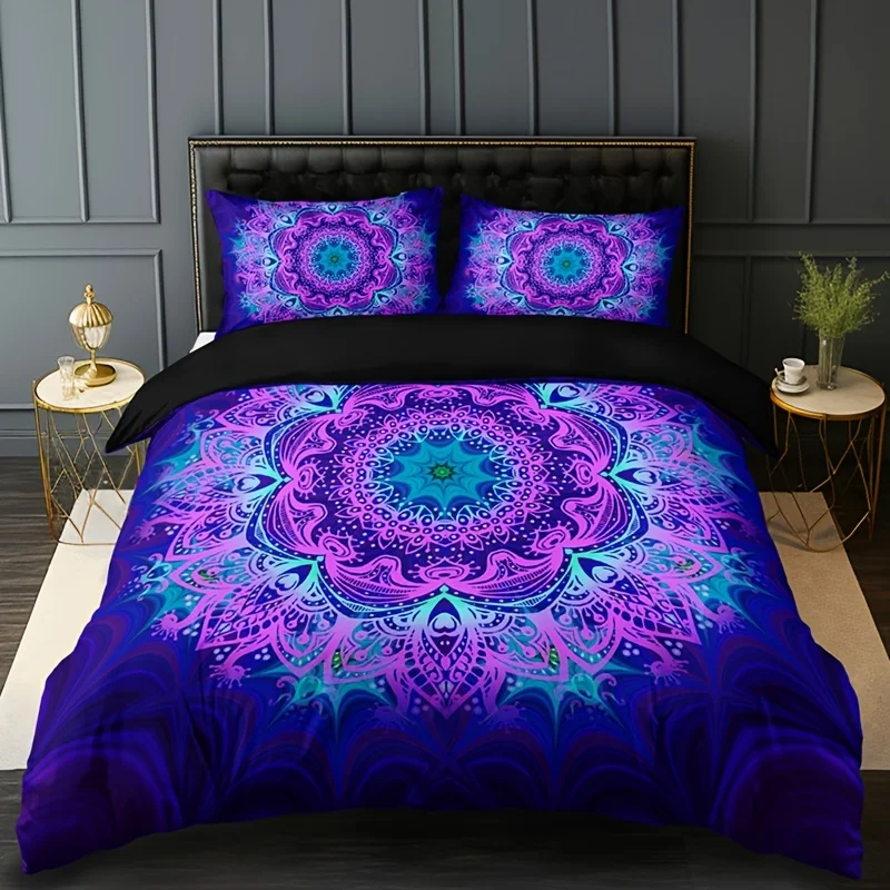 

Bohemian Mandala Duvet Cover Set Soft Breathable HD Printing Bedding Set For Home Dorm Decor