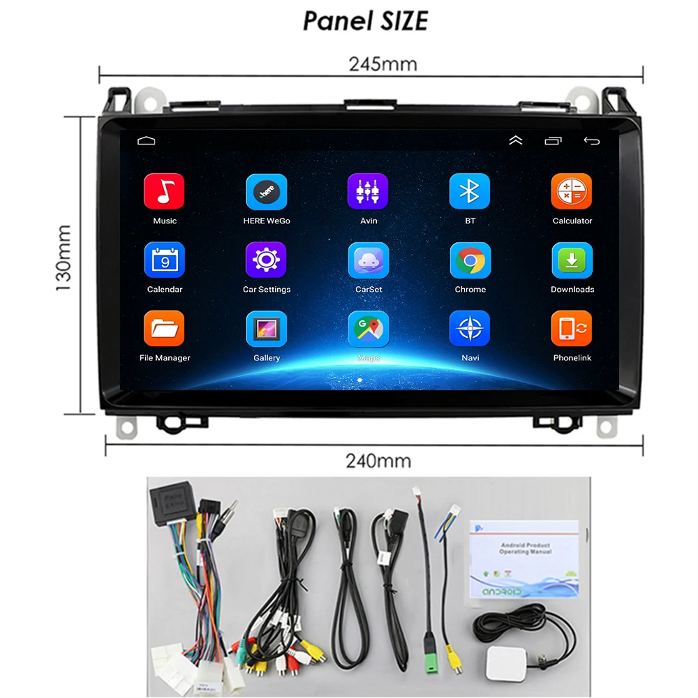 Android Auto Car Radio Carplay for Mercedes Benz B200 Sprinter W906 W639 AB Class W169 W245 Viano Vito GPS DSP BT