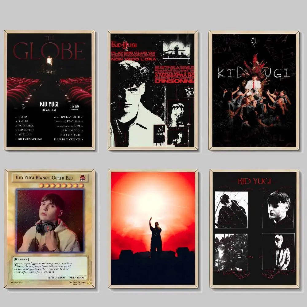 Singer Kid Yugi The Globe Selbstklebendes Kunstposter, wasserfester Papieraufkleber, Kaffeehaus-Bar-Poster, Wandaufkleber