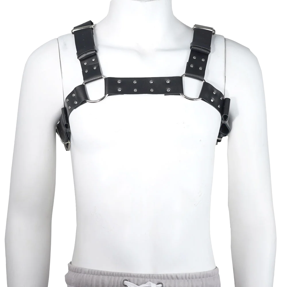 Mens Leather Chest Harness Fetish Sexy Lingerie Adjustable Fashion Punk Body Harness BDSM Bondage Strap Adult Games Club Clothes