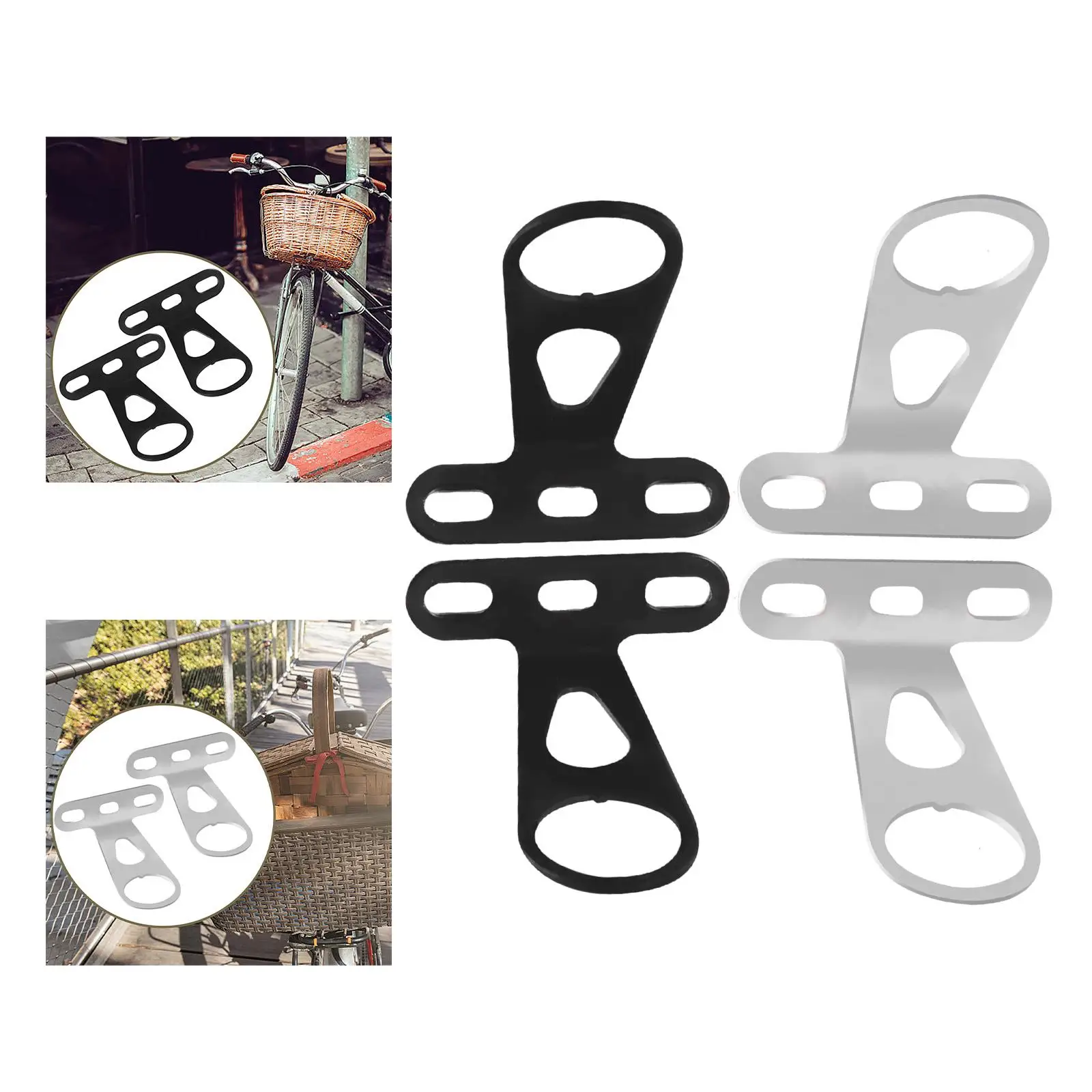 2x Bike Front Basket Fixed Holder Support Brackets for Cycling Road Bicycles