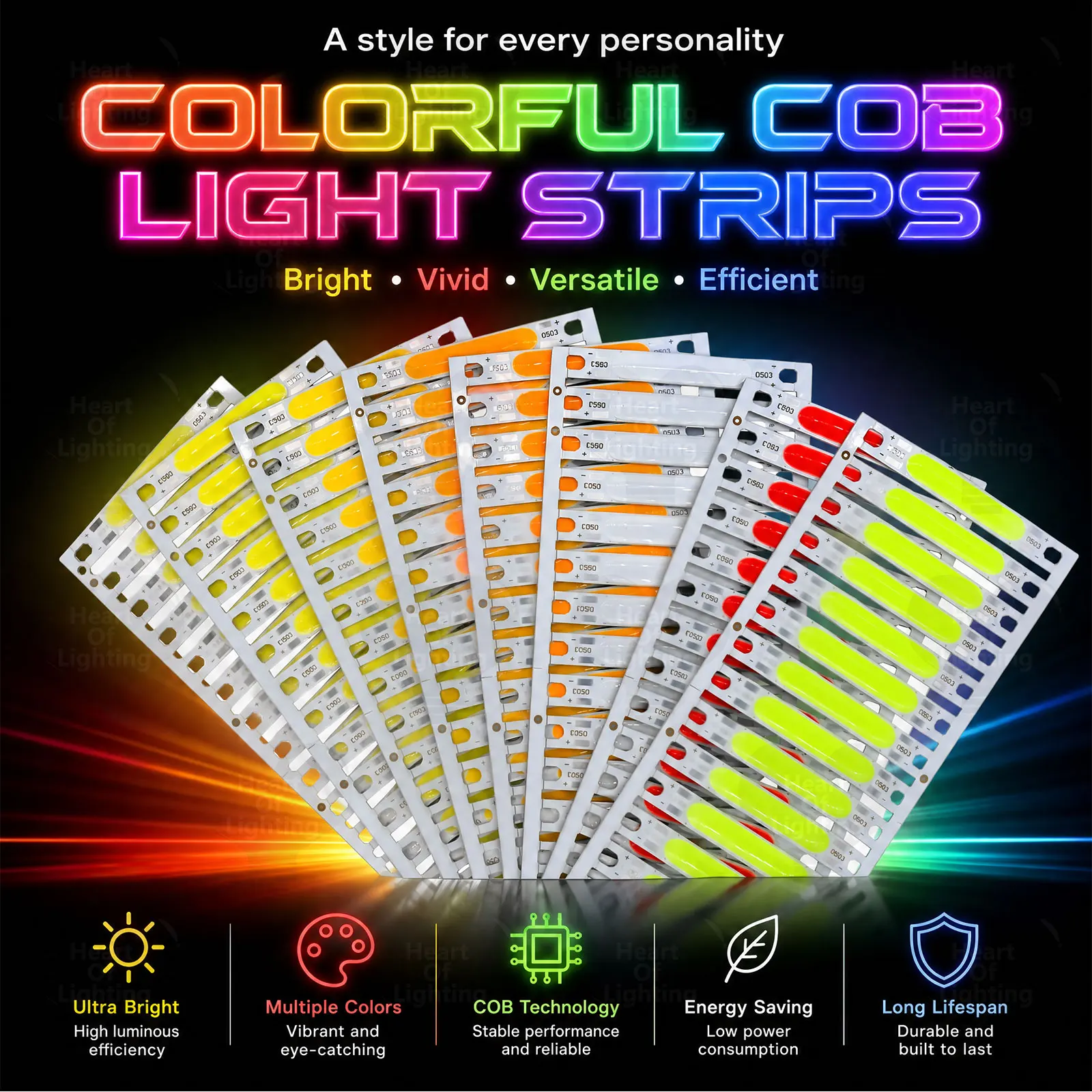 8pcs COB Chip LED Bulb Strip 5W DC15V-18V 300mA   Warm White Yellow Blue Red Green COB LED Light Source for DIY Indoor lighting