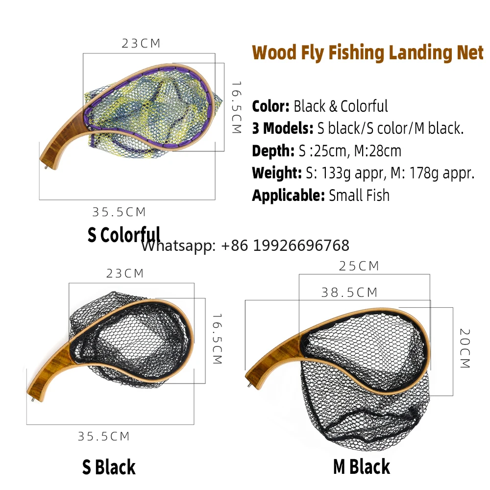

Portable Solid Wood Fly Fishing Landing Net Trout Catch and Release Net Quality Wooden Stream Fishing Net Tackle Tool factory