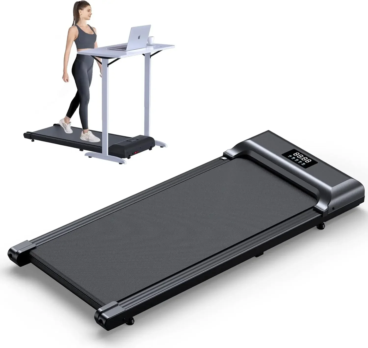 Under Desk Treadmill for Home Office, 2.5HP Walking Pad Treadmill with 300lb Weight Capacity, Portable Walking Pad