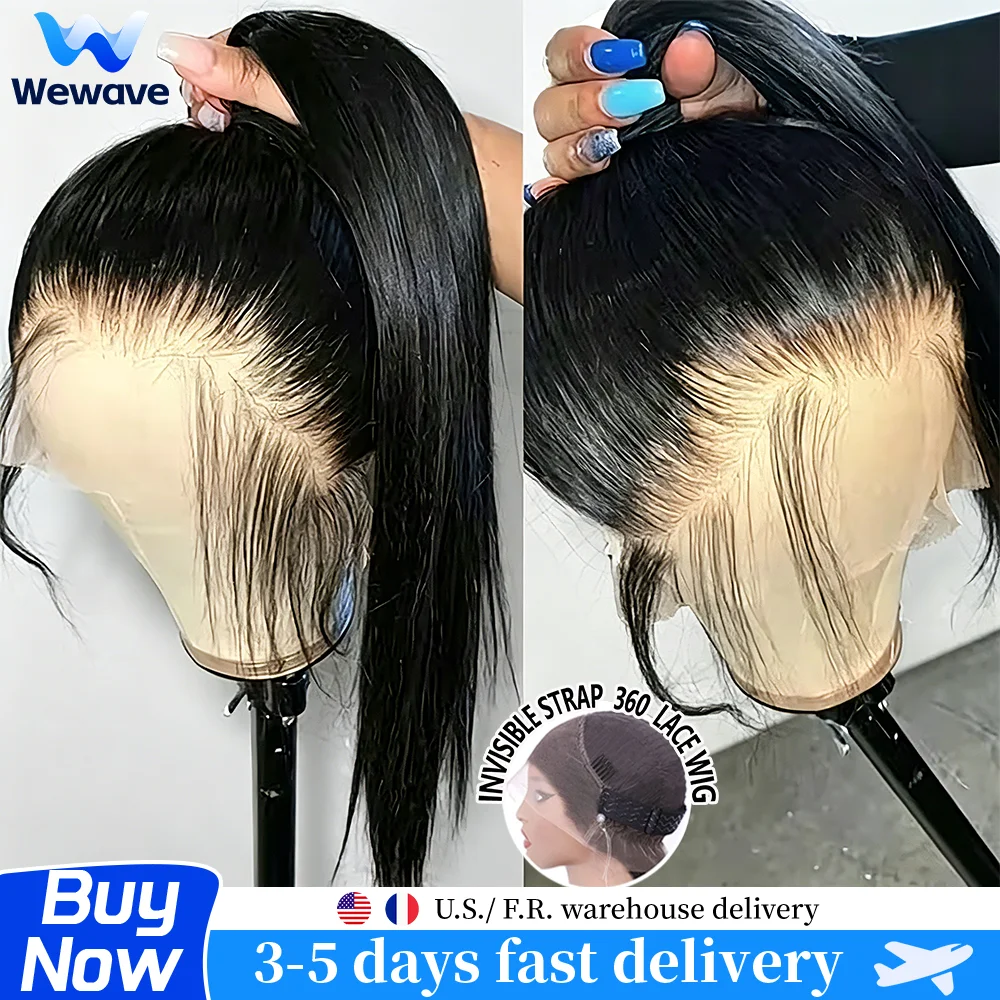 Invisible Strap 360 Full Lace Glueless Wig Human Hair Straight Lace Front Wig Drawstring Natural Color 360 Hd Lace Frontal Wig