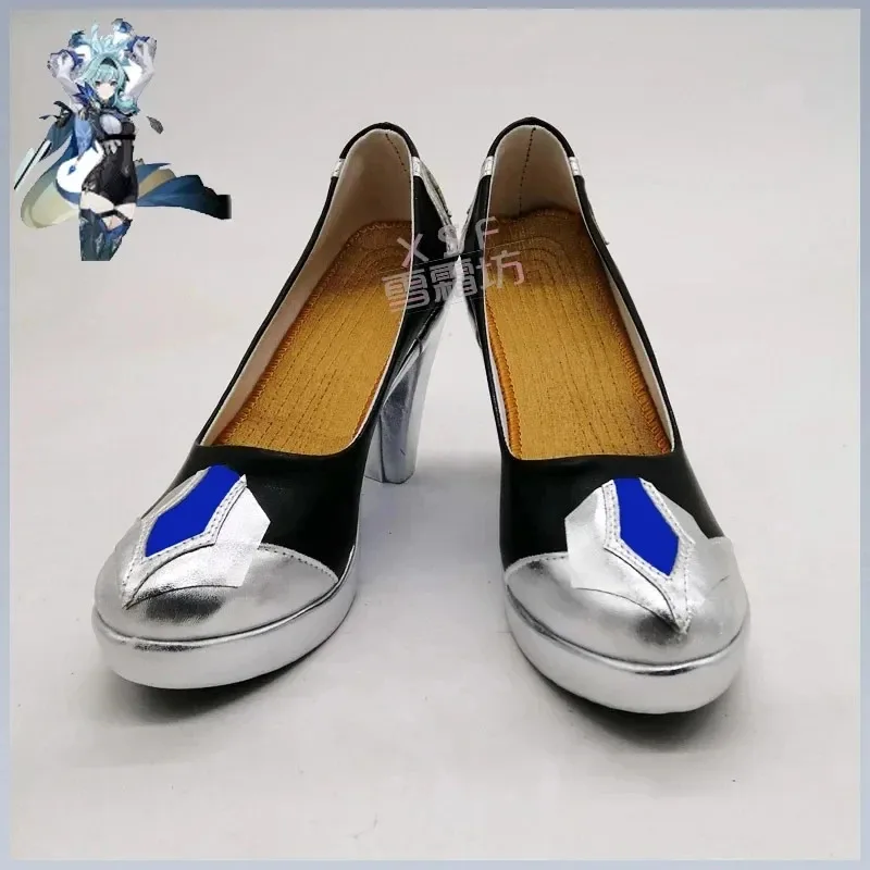 Jogo genshin impacto eula cosplay sapatos de couro do plutônio botas de carnaval de halloween cosplay prop feito sob encomenda