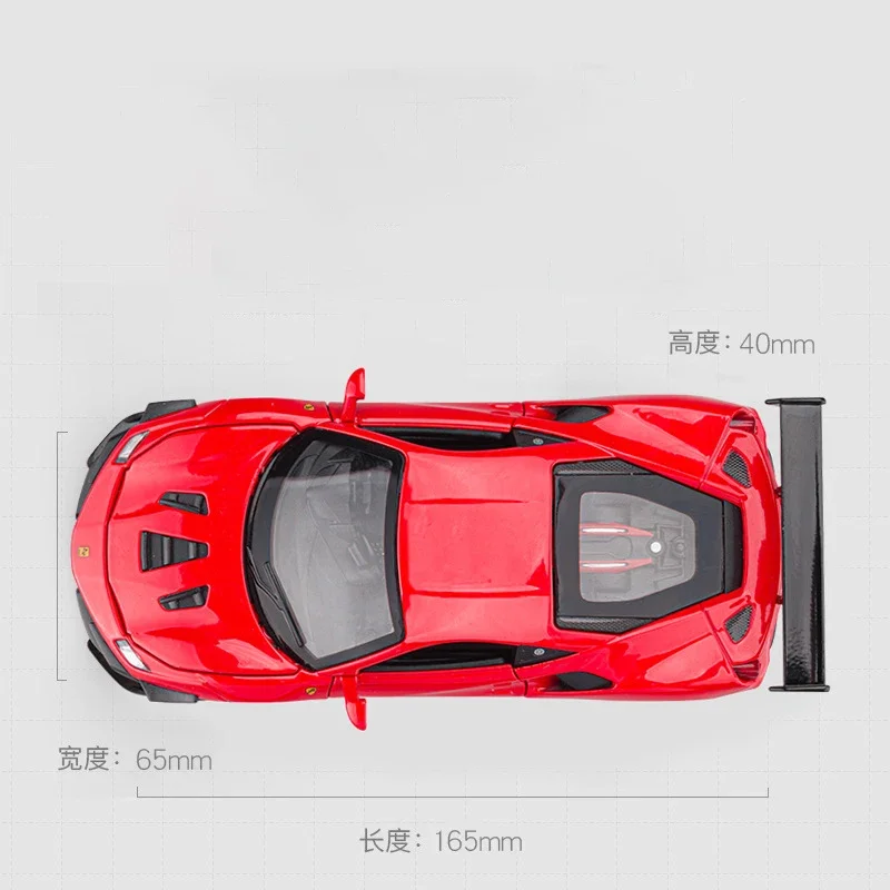 Ferrari 488-Coche de aleación de supercoche, vehículo fundido a presión y de juguete, modelo de coche con sonido y luz, regalos de juguete, 1:32