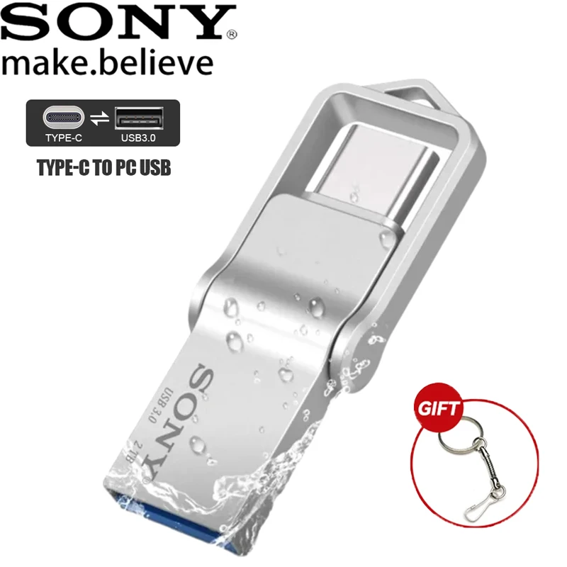 

SONY 2-IN-1 Pendrive 2TB 1TB USB 3.0 High Speed Car Electronic Accessory Adapter Plug Play Video Large Storage Flash Drive